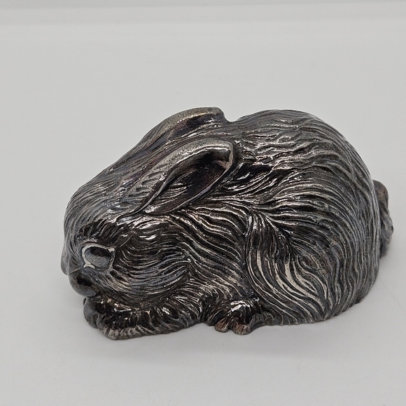 Reed & Barton silver plate rabbit music box - Picture 3 of 5